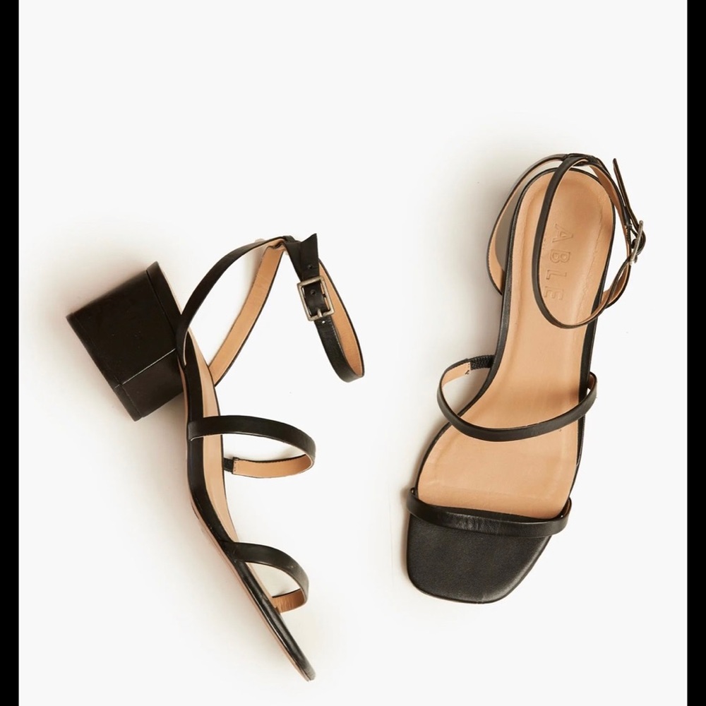 ABLE Scilia Block Heel Sandal - black